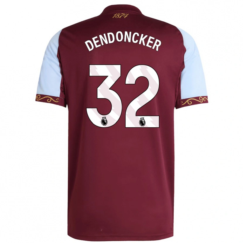 Danxen Pánské Leander Dendoncker #32 Burgundská Nebesky Modrá Domů Hráčské Dresy 2025/26 Dres