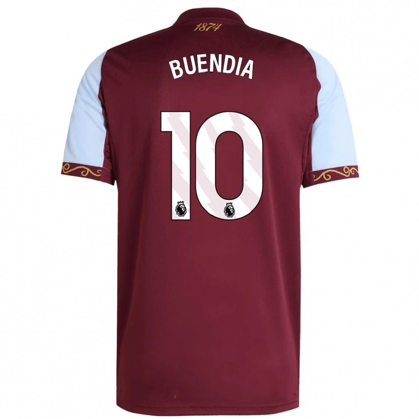 Danxen Pánské Emiliano Buendía #10 Burgundská Nebesky Modrá Domů Hráčské Dresy 2025/26 Dres