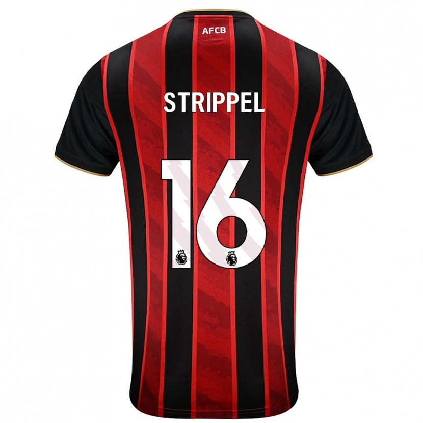 Danxen Pánské Ellie Strippel #16 Červená Černá Domů Hráčské Dresy 2025/26 Dres