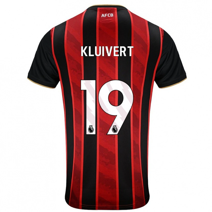 Danxen Pánské Justin Kluivert #19 Červená Černá Domů Hráčské Dresy 2025/26 Dres