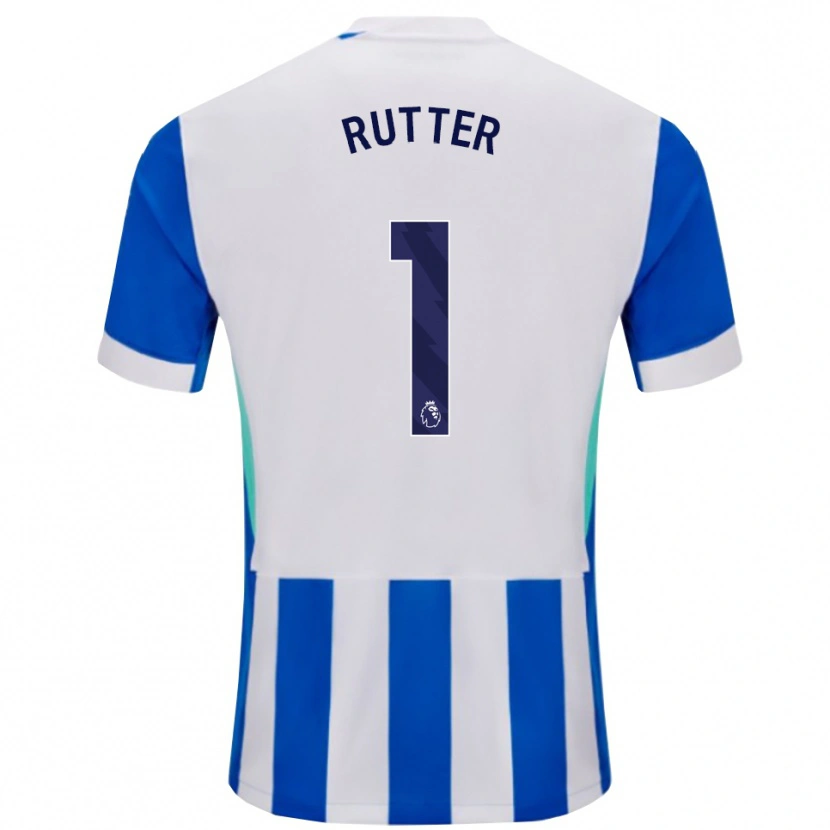 Danxen Pánské William Rutter #1 Modrá Bílá Domů Hráčské Dresy 2025/26 Dres