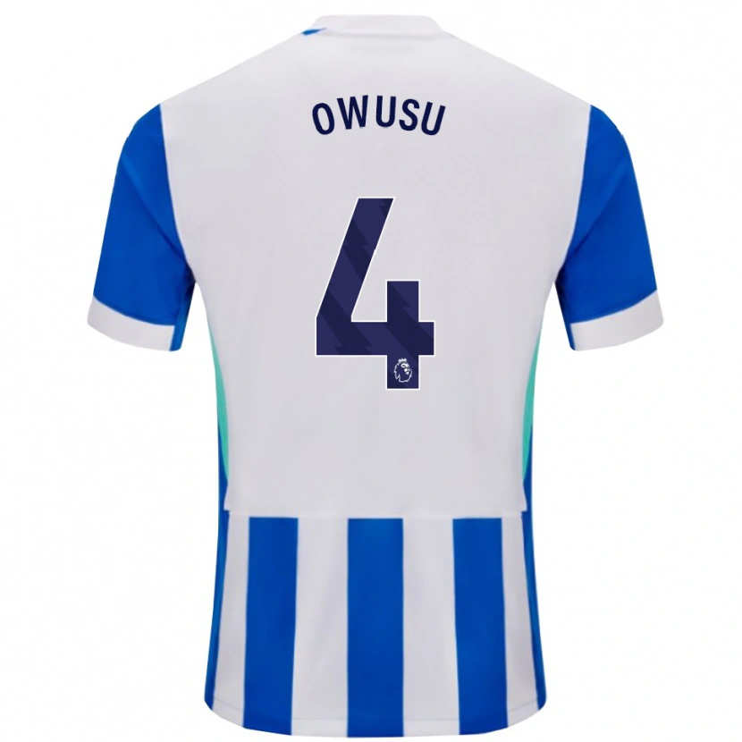 Danxen Pánské Yussif Owusu #4 Modrá Bílá Domů Hráčské Dresy 2025/26 Dres