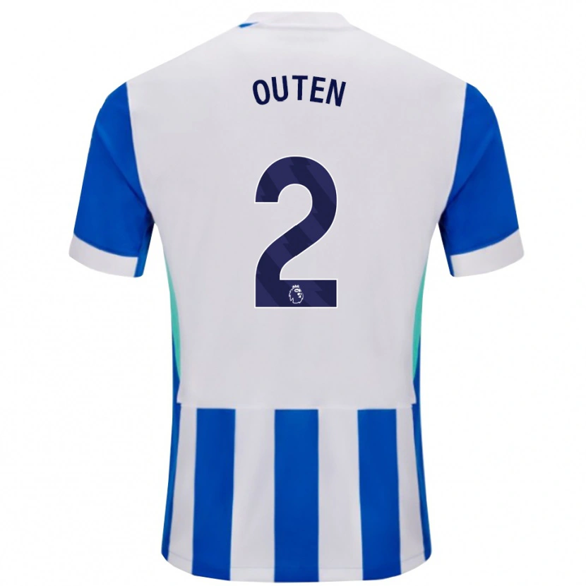 Danxen Pánské Theo Outen #2 Modrá Bílá Domů Hráčské Dresy 2025/26 Dres