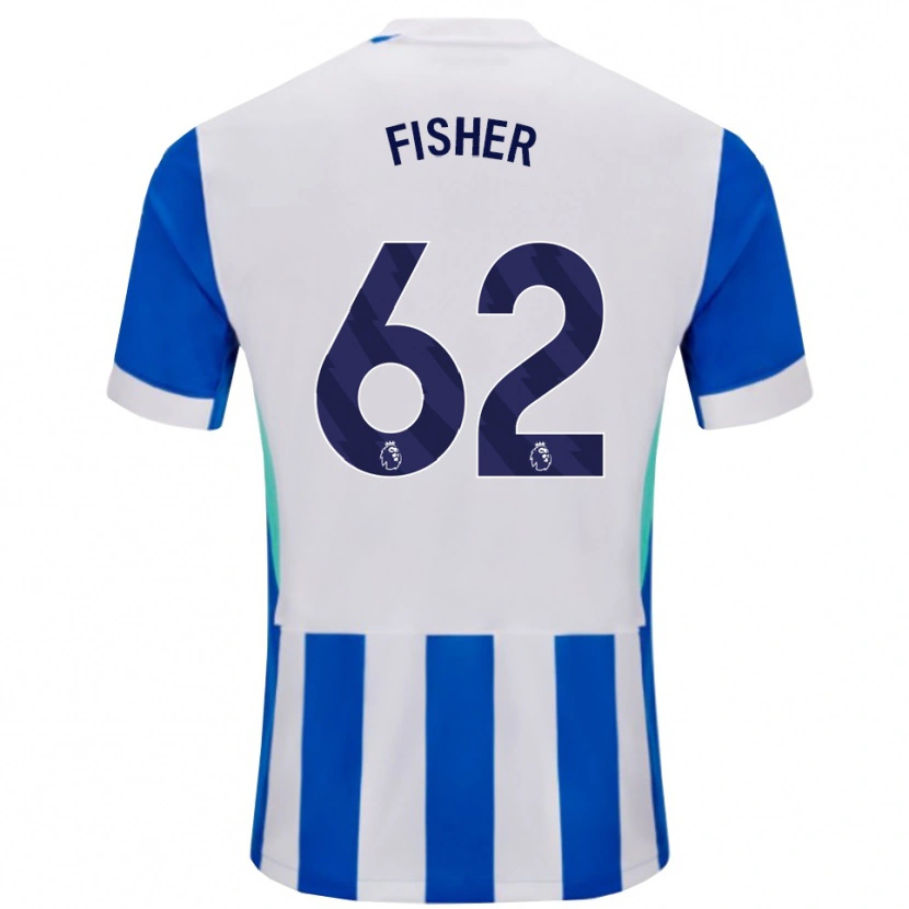 Danxen Pánské Hugo Fisher #62 Modrá Bílá Domů Hráčské Dresy 2025/26 Dres