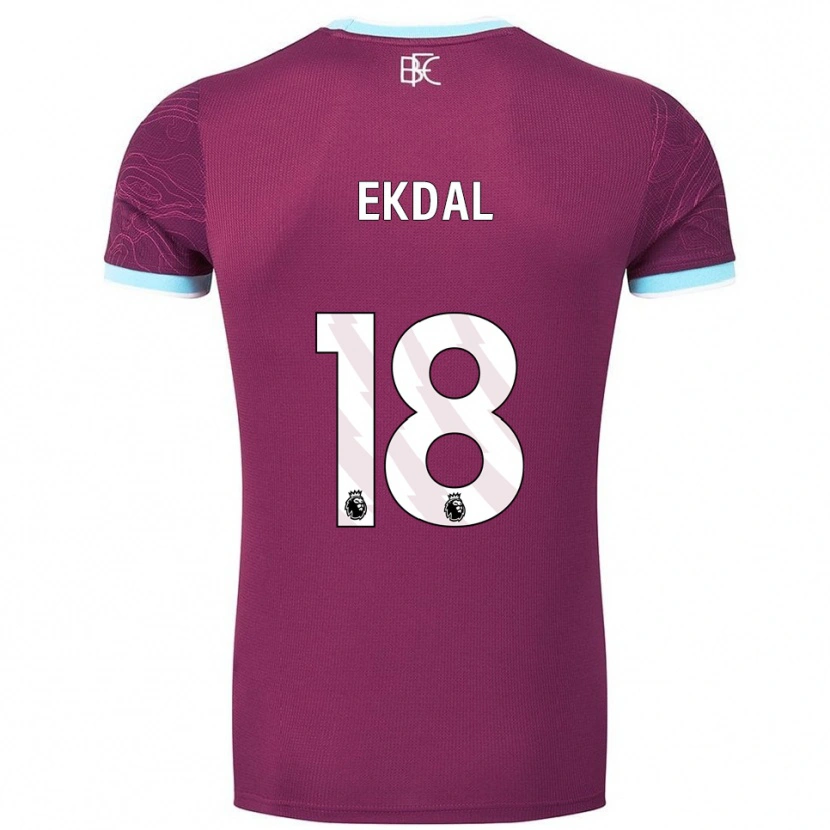 Danxen Pánské Hjalmar Ekdal #18 Burgundská Nebesky Modrá Domů Hráčské Dresy 2025/26 Dres