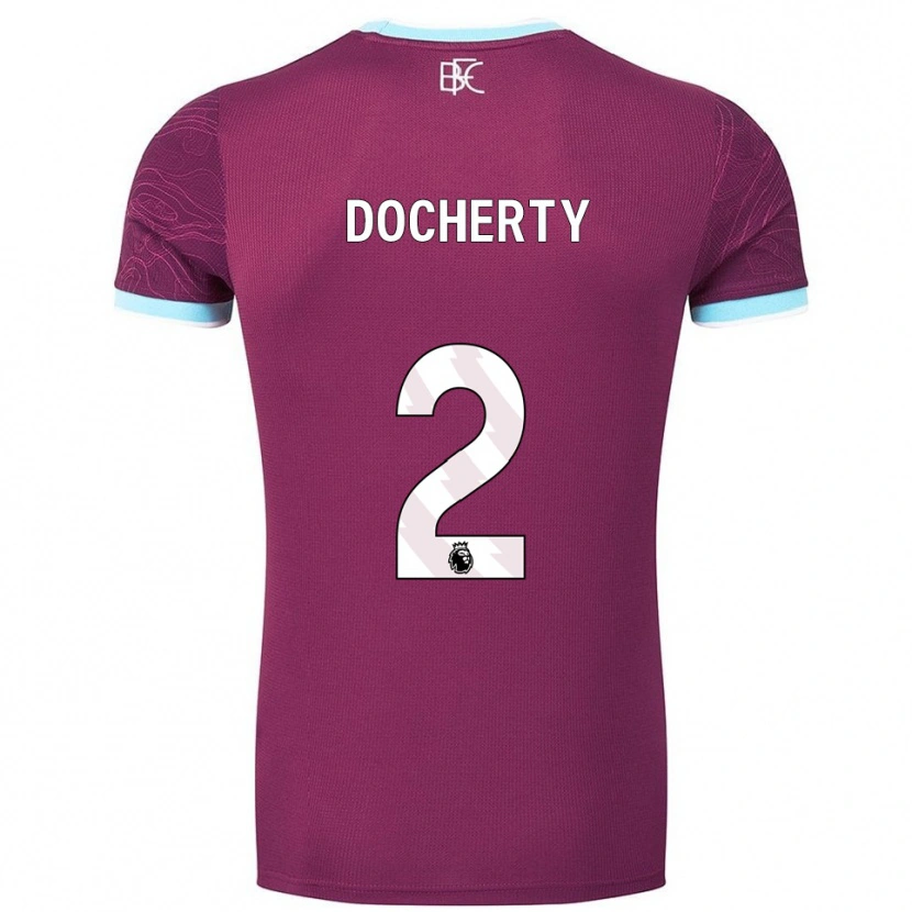 Danxen Pánské Charley Docherty #2 Burgundská Nebesky Modrá Domů Hráčské Dresy 2025/26 Dres