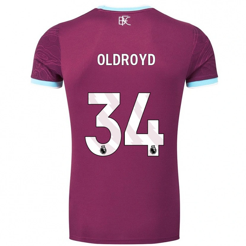 Danxen Pánské Amelia Oldroyd #34 Burgundská Nebesky Modrá Domů Hráčské Dresy 2025/26 Dres