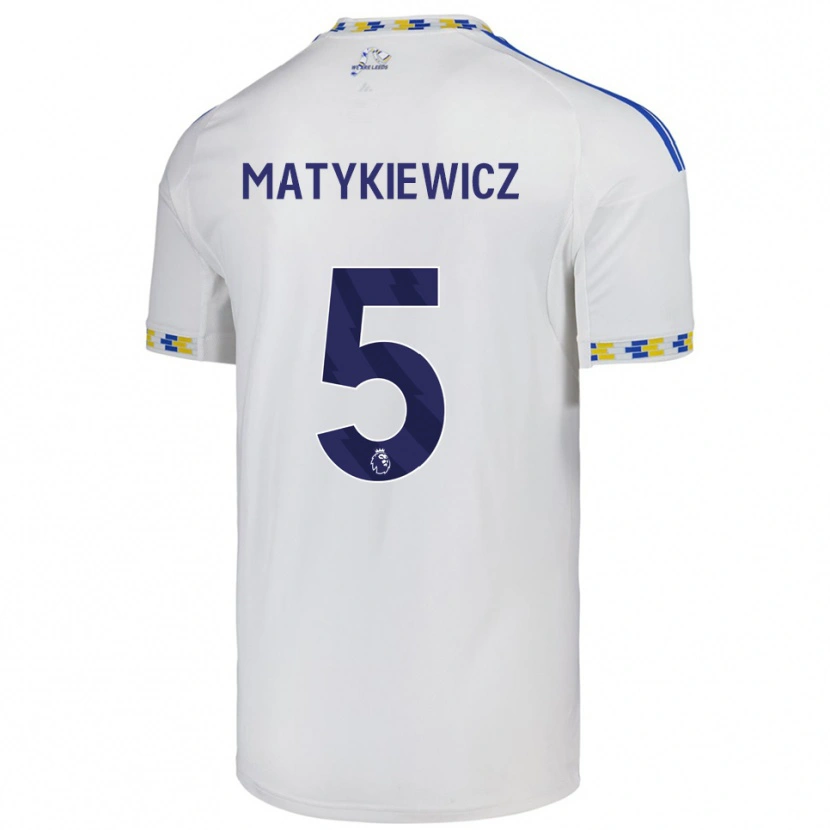 Danxen Pánské Luke Matykiewicz #5 Bílá Modrá Domů Hráčské Dresy 2025/26 Dres