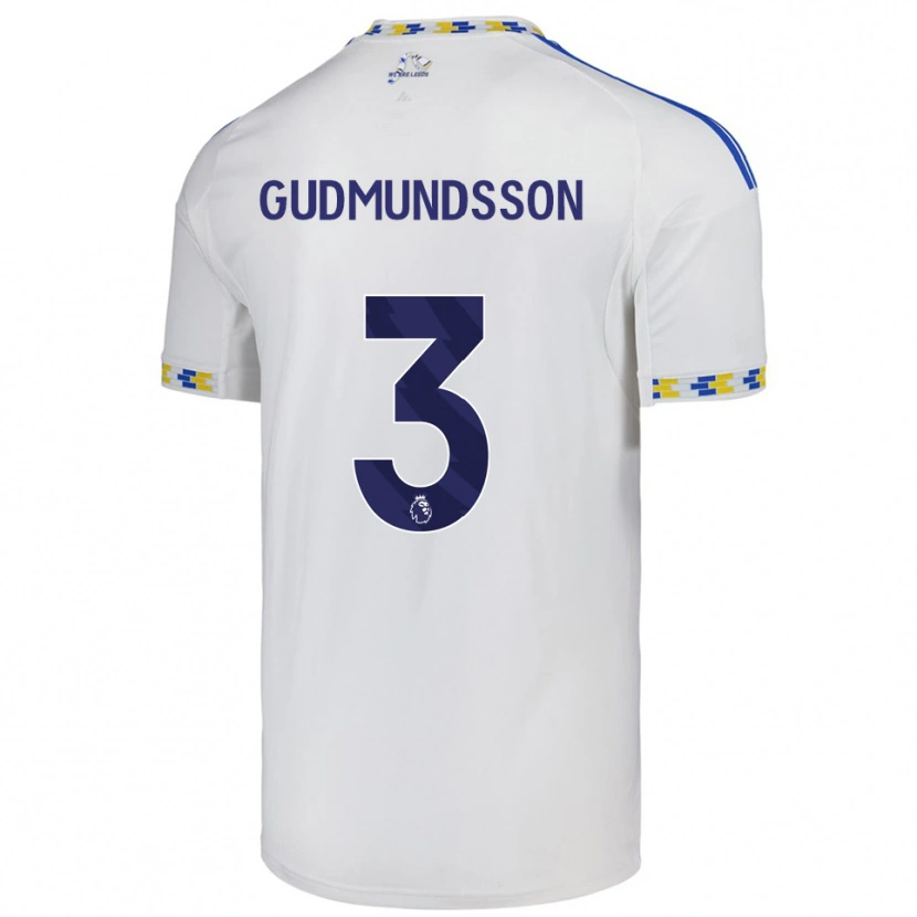 Danxen Pánské Gabriel Gudmundsson #3 Bílá Modrá Domů Hráčské Dresy 2025/26 Dres