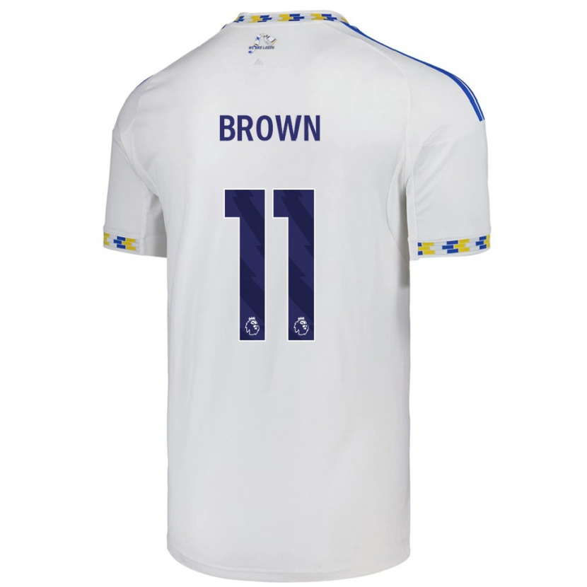 Danxen Pánské Abbie Brown #11 Bílá Modrá Domů Hráčské Dresy 2025/26 Dres