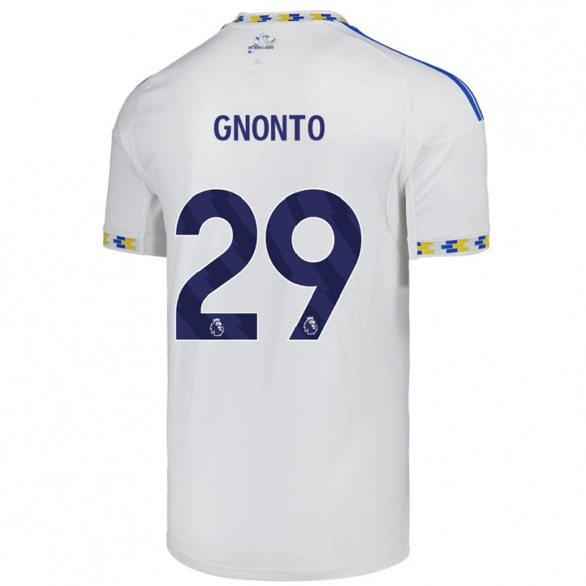 Danxen Pánské Wilfried Gnonto #29 Bílá Modrá Domů Hráčské Dresy 2025/26 Dres