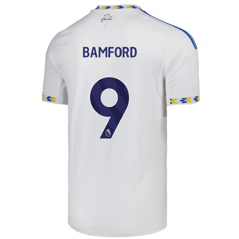 Danxen Pánské Patrick Bamford #9 Bílá Modrá Domů Hráčské Dresy 2025/26 Dres