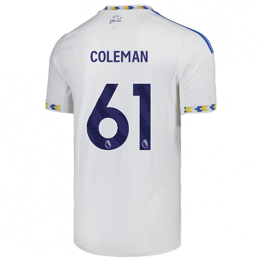 Danxen Pánské Cian Coleman #61 Bílá Modrá Domů Hráčské Dresy 2025/26 Dres