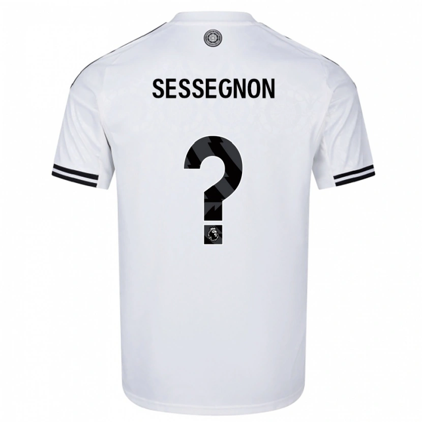 Danxen Pánské Kayden Sessegnon #0 Bílá Černá Domů Hráčské Dresy 2025/26 Dres