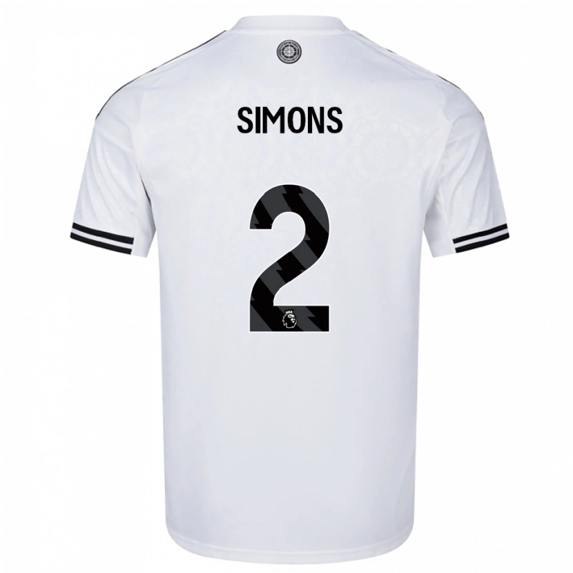 Danxen Pánské Fabien Simons #2 Bílá Černá Domů Hráčské Dresy 2025/26 Dres