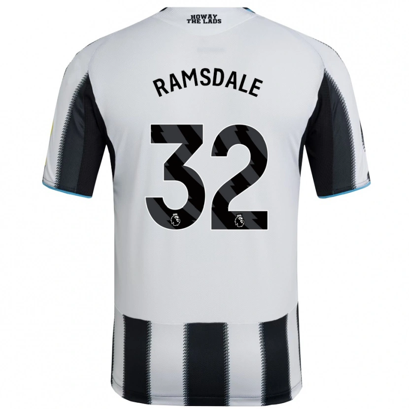 Danxen Pánské Aaron Ramsdale #32 Černá Bílá Domů Hráčské Dresy 2025/26 Dres