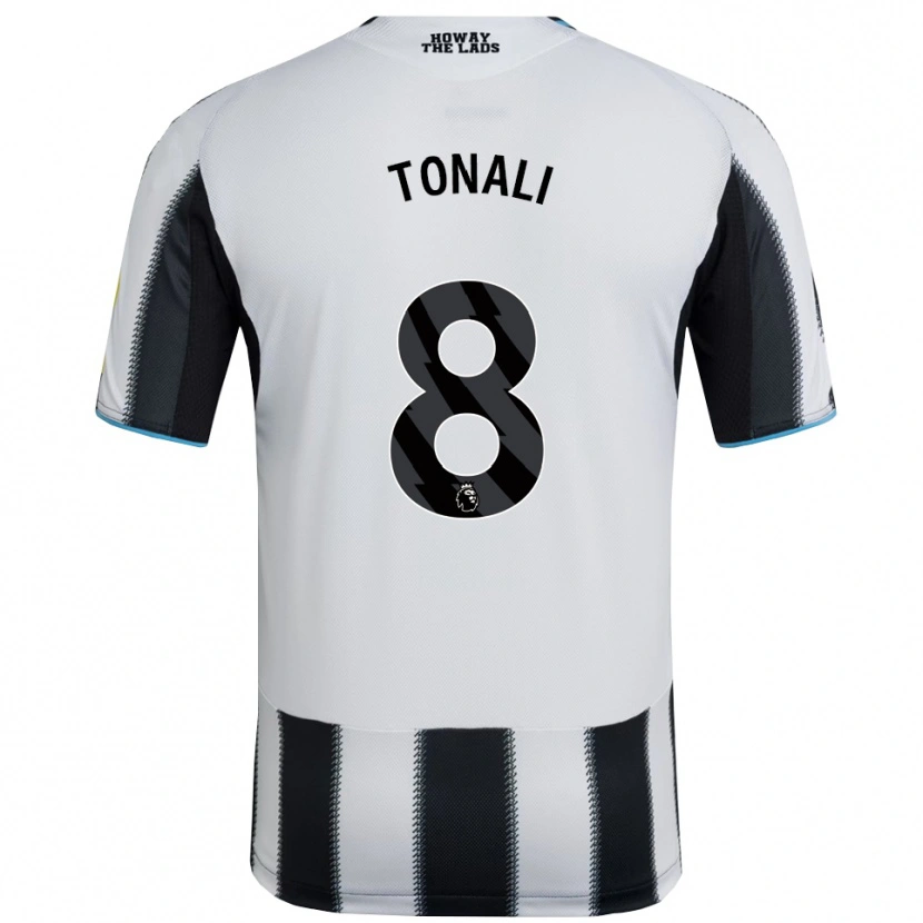 Danxen Pánské Sandro Tonali #8 Černá Bílá Domů Hráčské Dresy 2025/26 Dres