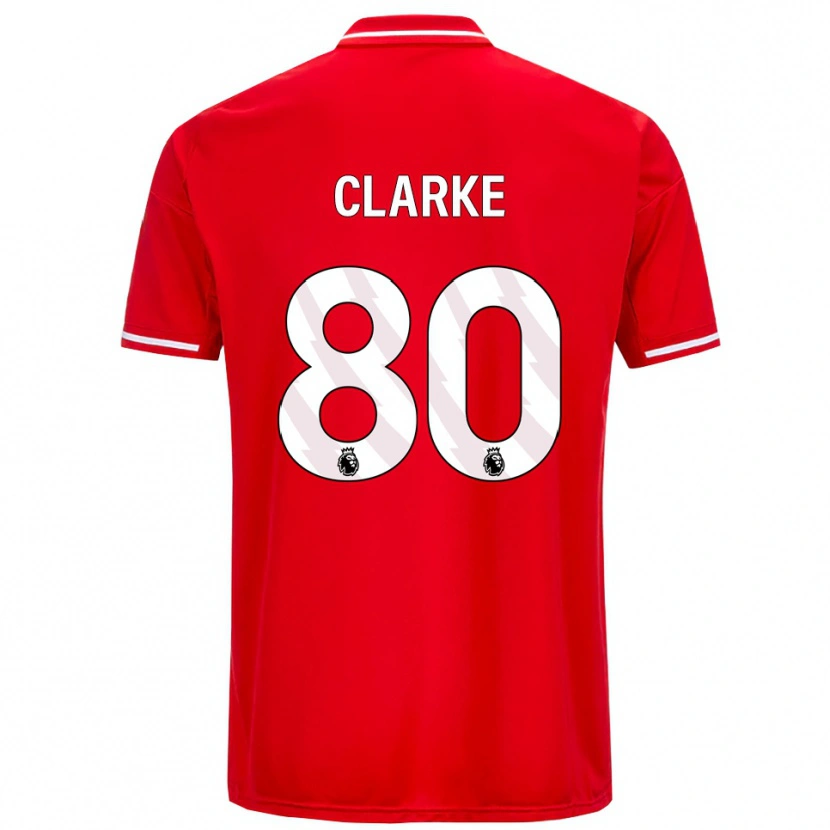 Danxen Pánské Kristian Clarke #80 Červená Bílá Domů Hráčské Dresy 2025/26 Dres