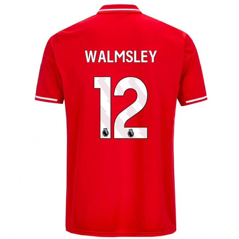 Danxen Pánské Joseph Walmsley #12 Červená Bílá Domů Hráčské Dresy 2025/26 Dres