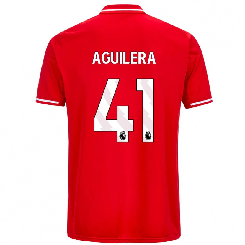 Danxen Pánské Brandon Aguilera #41 Červená Bílá Domů Hráčské Dresy 2025/26 Dres