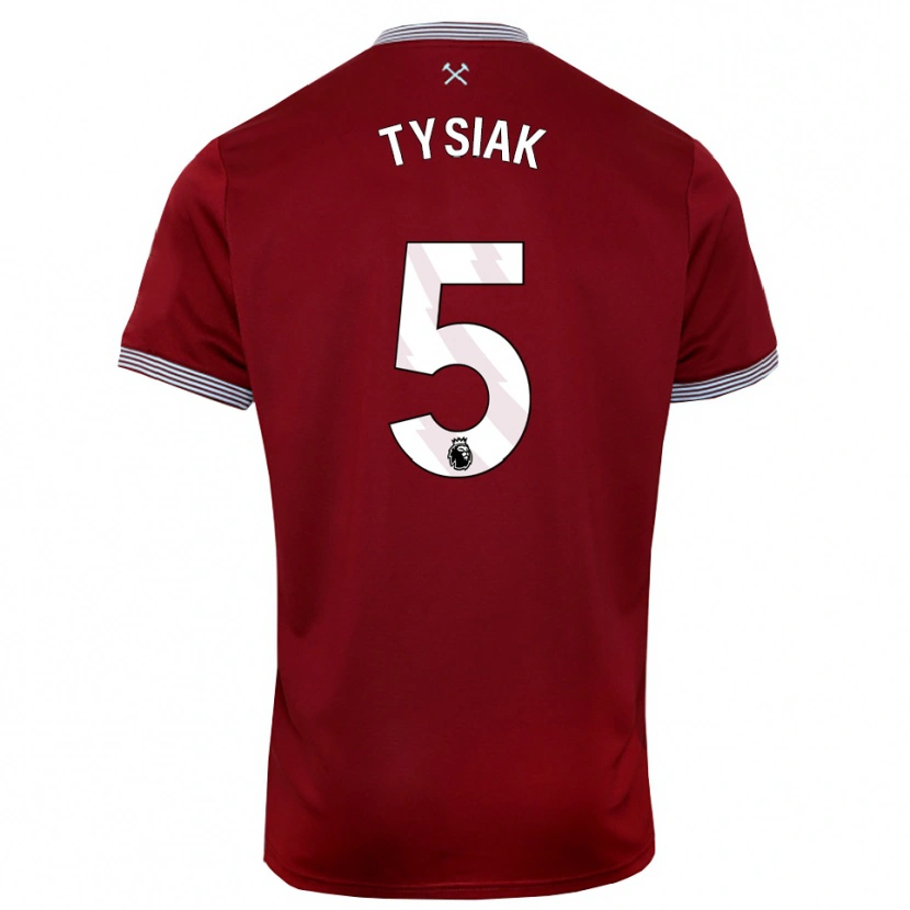 Danxen Pánské Amber Tysiak #5 Burgundská Bílá Domů Hráčské Dresy 2025/26 Dres