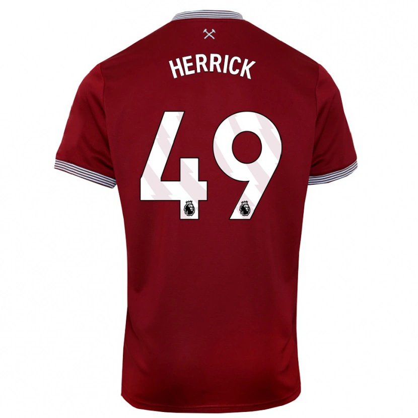 Danxen Pánské Finlay Herrick #49 Burgundská Bílá Domů Hráčské Dresy 2025/26 Dres