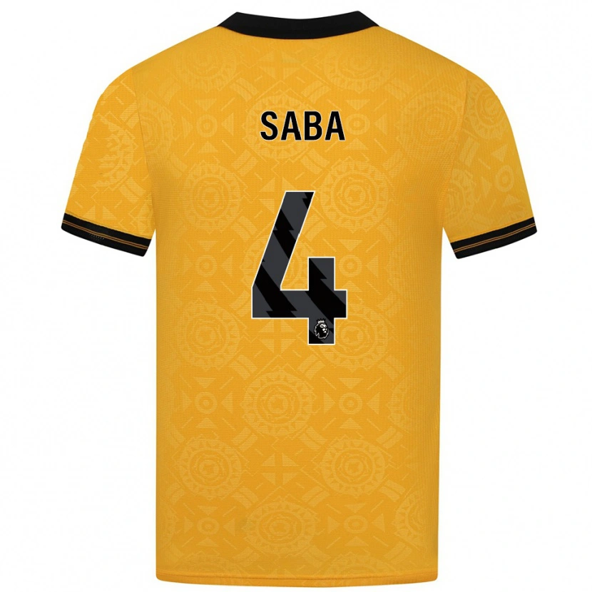 Danxen Pánské Elliot Saba #4 Žlutá Černá Domů Hráčské Dresy 2025/26 Dres