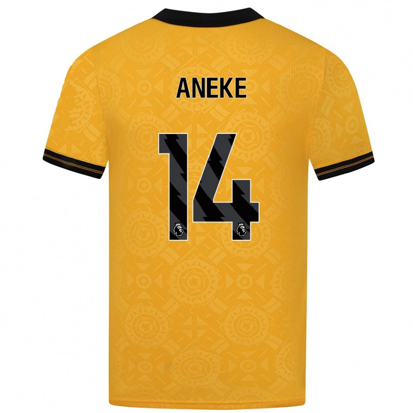 Danxen Pánské Aaron Aneke #14 Žlutá Černá Domů Hráčské Dresy 2025/26 Dres