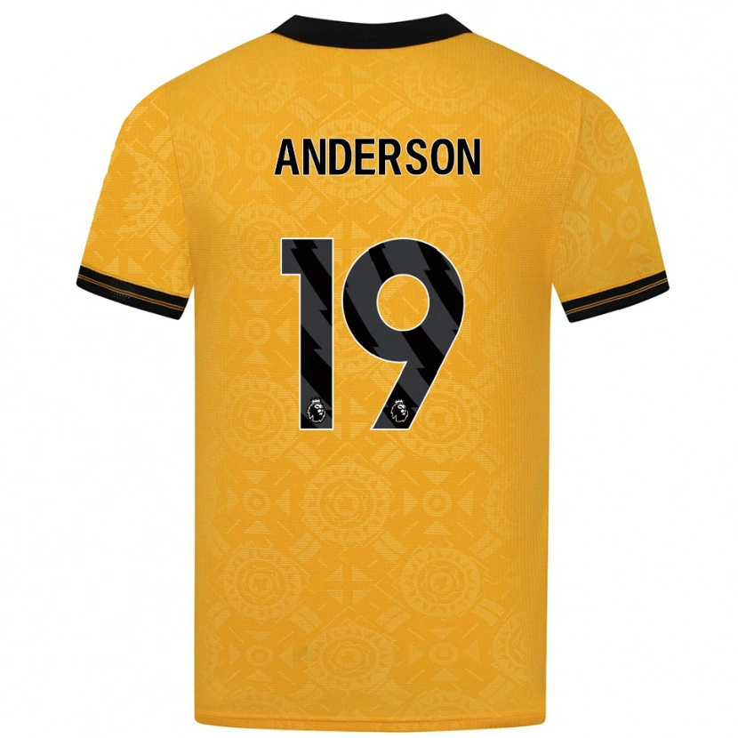 Danxen Pánské Becky Anderson #19 Žlutá Černá Domů Hráčské Dresy 2025/26 Dres