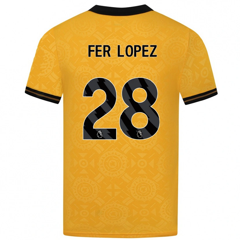 Danxen Pánské Fer López #28 Žlutá Černá Domů Hráčské Dresy 2025/26 Dres