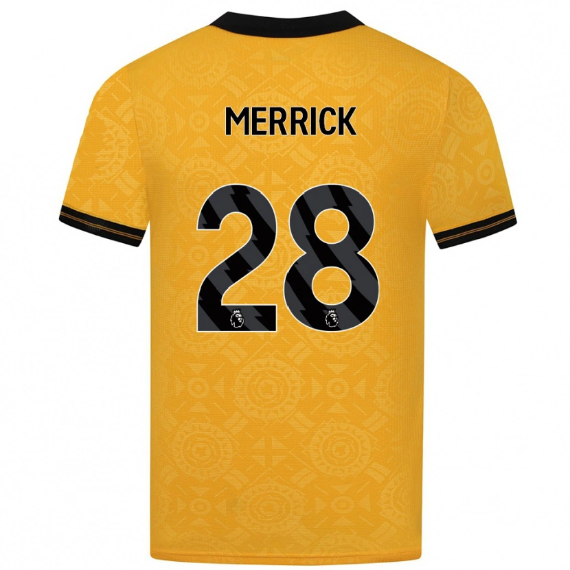 Danxen Pánské Beth Merrick #28 Žlutá Černá Domů Hráčské Dresy 2025/26 Dres