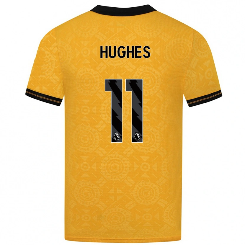 Danxen Pánské Amber Hughes #11 Žlutá Černá Domů Hráčské Dresy 2025/26 Dres