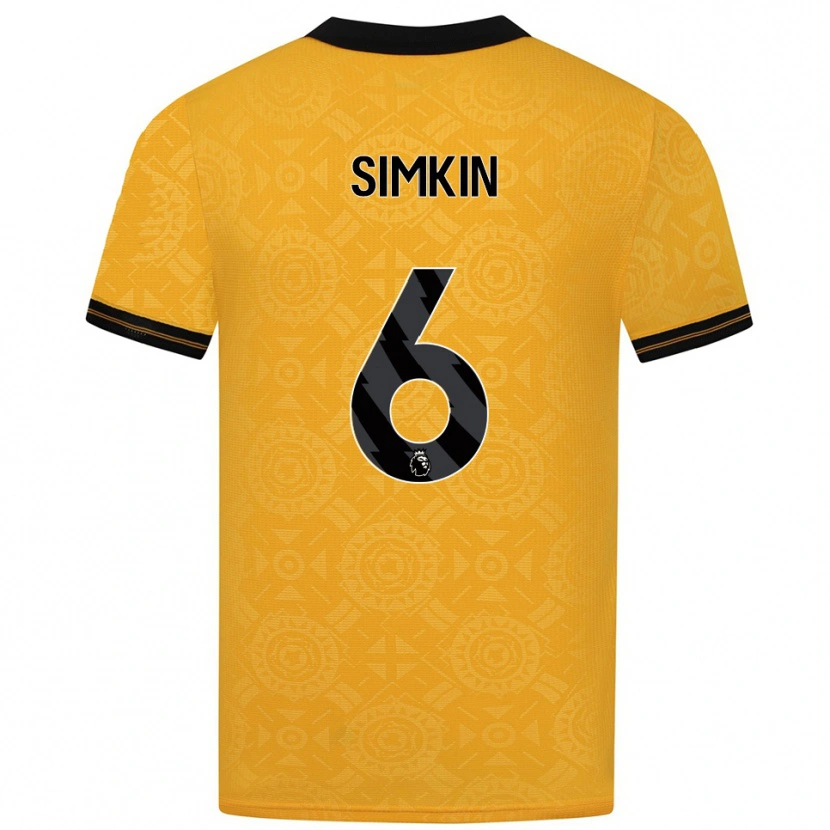 Danxen Pánské Lily Simkin #6 Žlutá Černá Domů Hráčské Dresy 2025/26 Dres