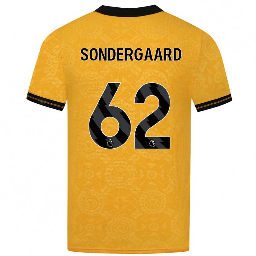 Danxen Pánské Andreas Sondergaard #62 Žlutá Černá Domů Hráčské Dresy 2025/26 Dres