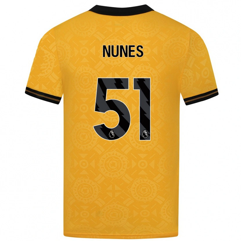 Danxen Pánské Grazi Nunes #51 Žlutá Černá Domů Hráčské Dresy 2025/26 Dres