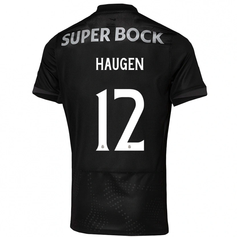 Danxen Pánské Madison Haugen #12 Černá Bílá Daleko Hráčské Dresy 2025/26 Dres