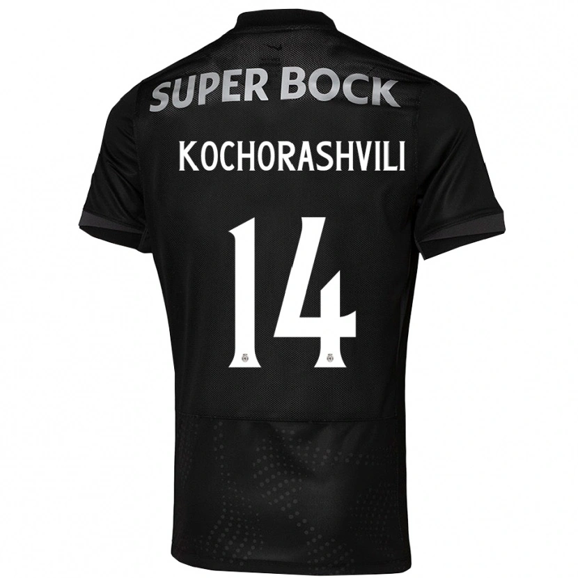 Danxen Pánské Giorgi Kochorashvili #14 Černá Bílá Daleko Hráčské Dresy 2025/26 Dres