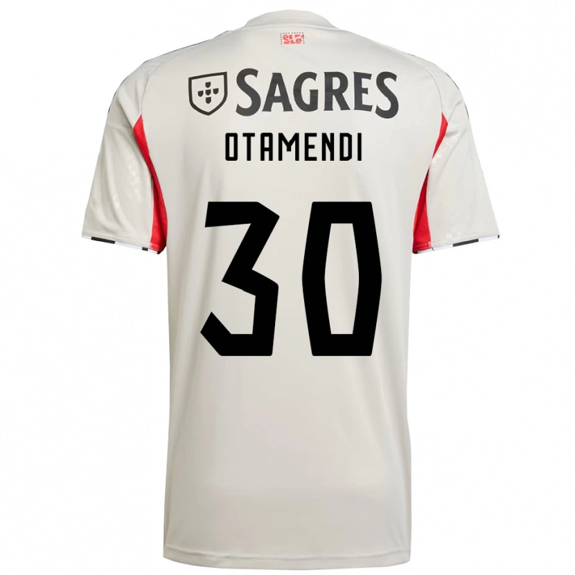 Danxen Pánské Nicolás Otamendi #30 Smetanově Bílá Červená Daleko Hráčské Dresy 2025/26 Dres