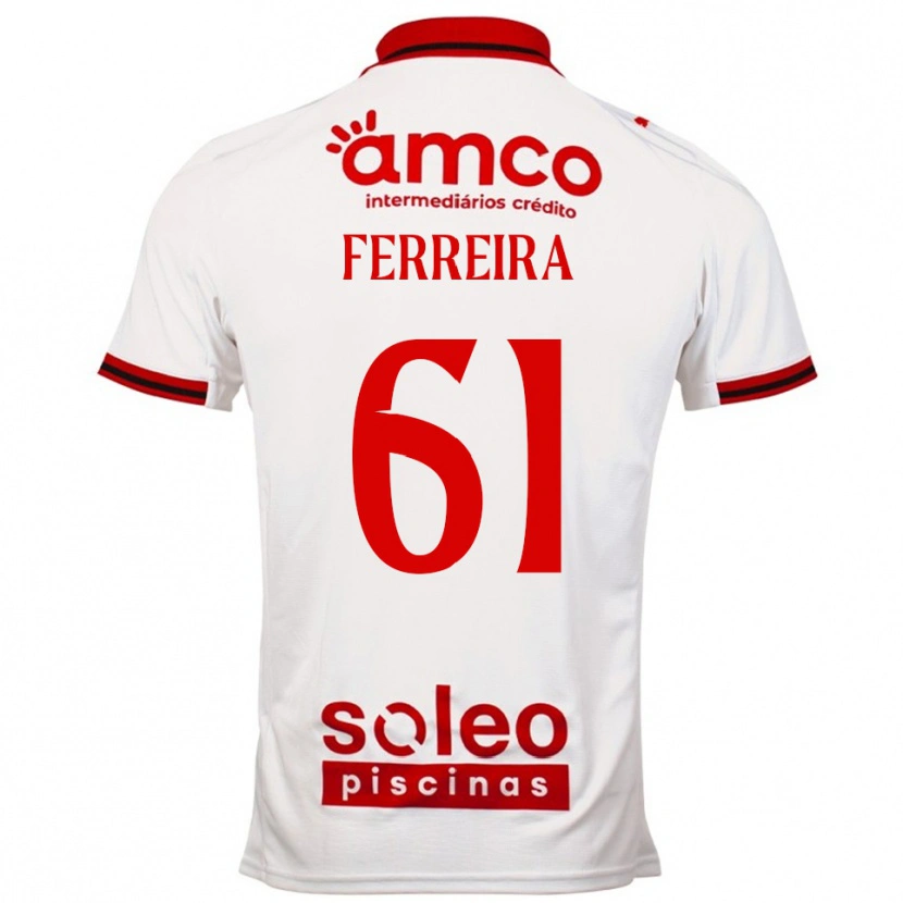 Danxen Pánské Tiago Ferreira #61 Bílá Červená Daleko Hráčské Dresy 2025/26 Dres