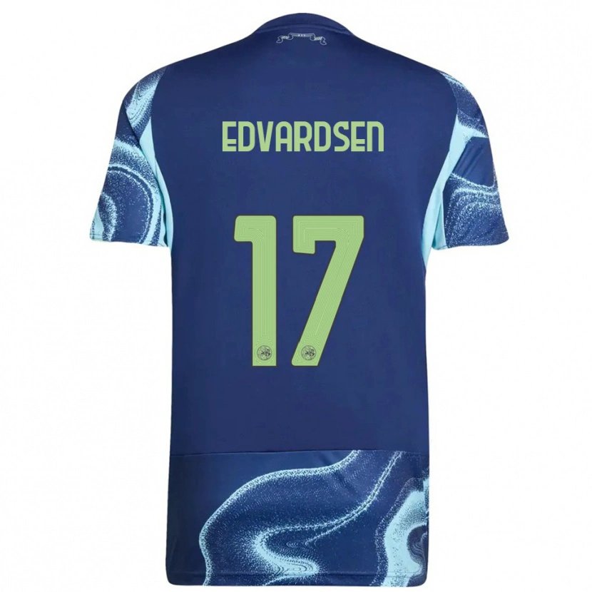 Danxen Pánské Oliver Edvardsen #17 Tmavě Modrá Nebesky Modrá Daleko Hráčské Dresy 2025/26 Dres