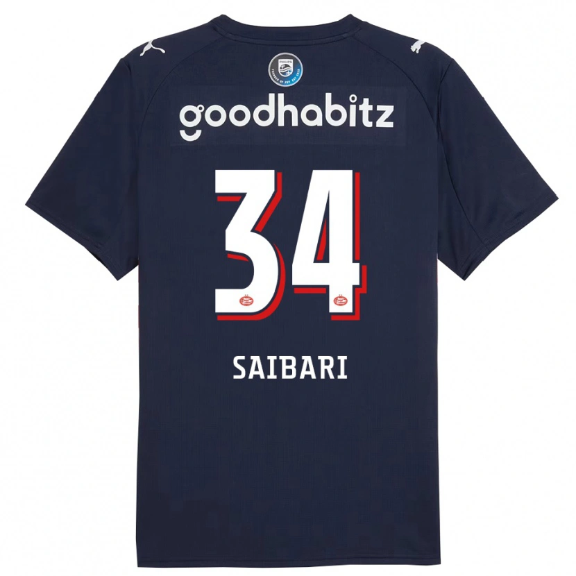 Danxen Pánské Ismael Saibari #34 Tmavě Modrá Bílá Daleko Hráčské Dresy 2025/26 Dres