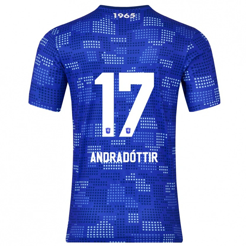 Danxen Pánské Amanda Andradóttir #17 Modrá Nebesky Modrá Daleko Hráčské Dresy 2025/26 Dres