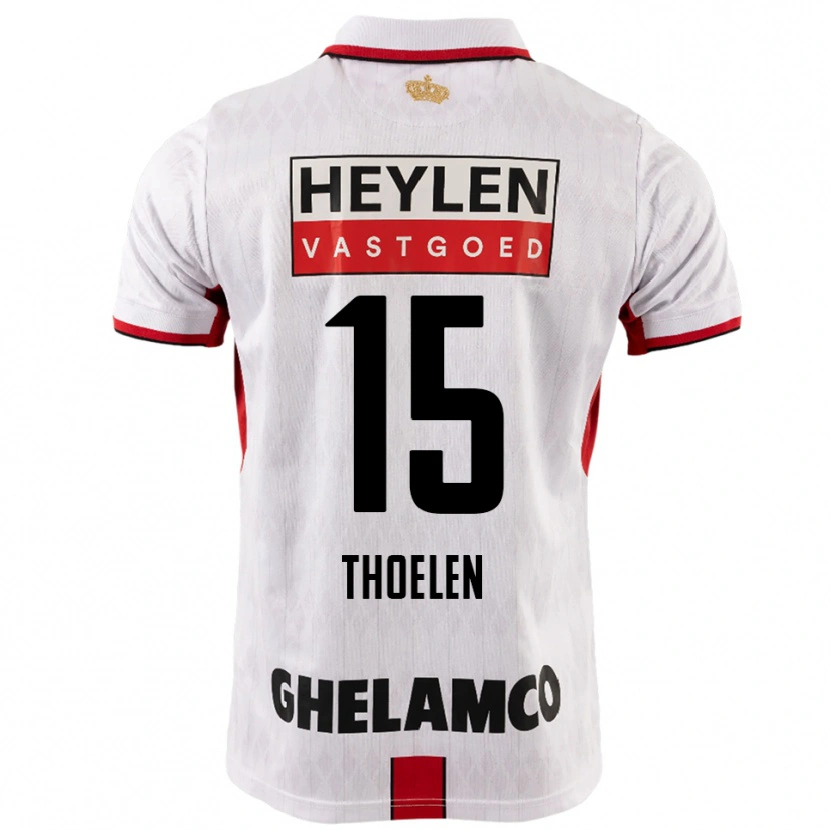 Danxen Pánské Yannick Thoelen #15 Bílá Červená Daleko Hráčské Dresy 2025/26 Dres