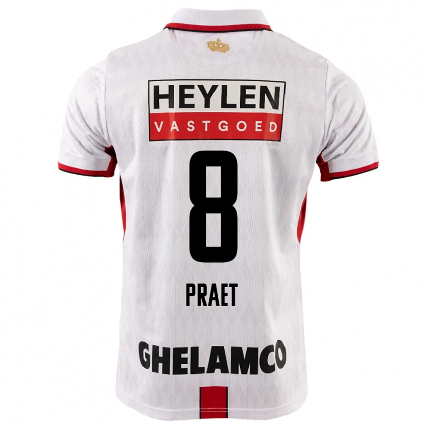 Danxen Pánské Dennis Praet #8 Bílá Červená Daleko Hráčské Dresy 2025/26 Dres