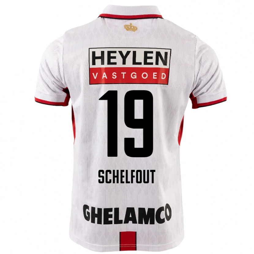 Danxen Pánské Luca Schelfout #19 Bílá Červená Daleko Hráčské Dresy 2025/26 Dres