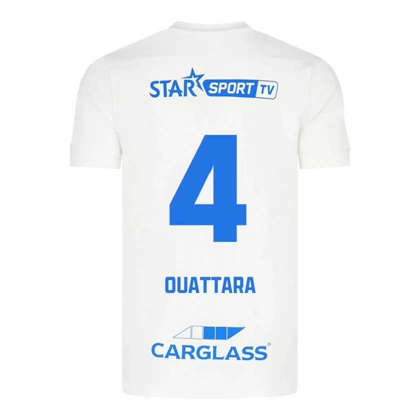 Danxen Pánské Aziz Ouattara #4 Bílá Modrá Daleko Hráčské Dresy 2025/26 Dres