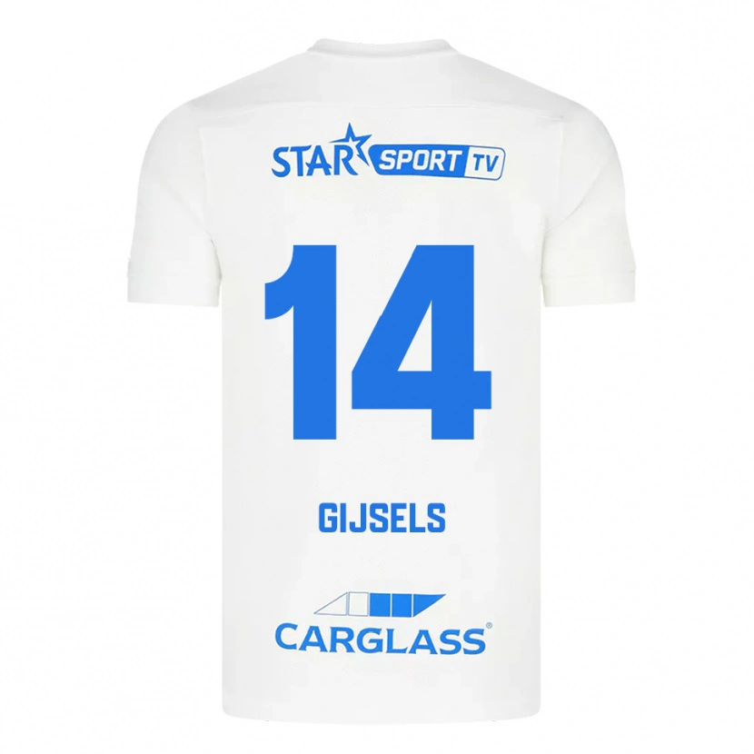 Danxen Pánské Kellen Gijsels #14 Bílá Modrá Daleko Hráčské Dresy 2025/26 Dres