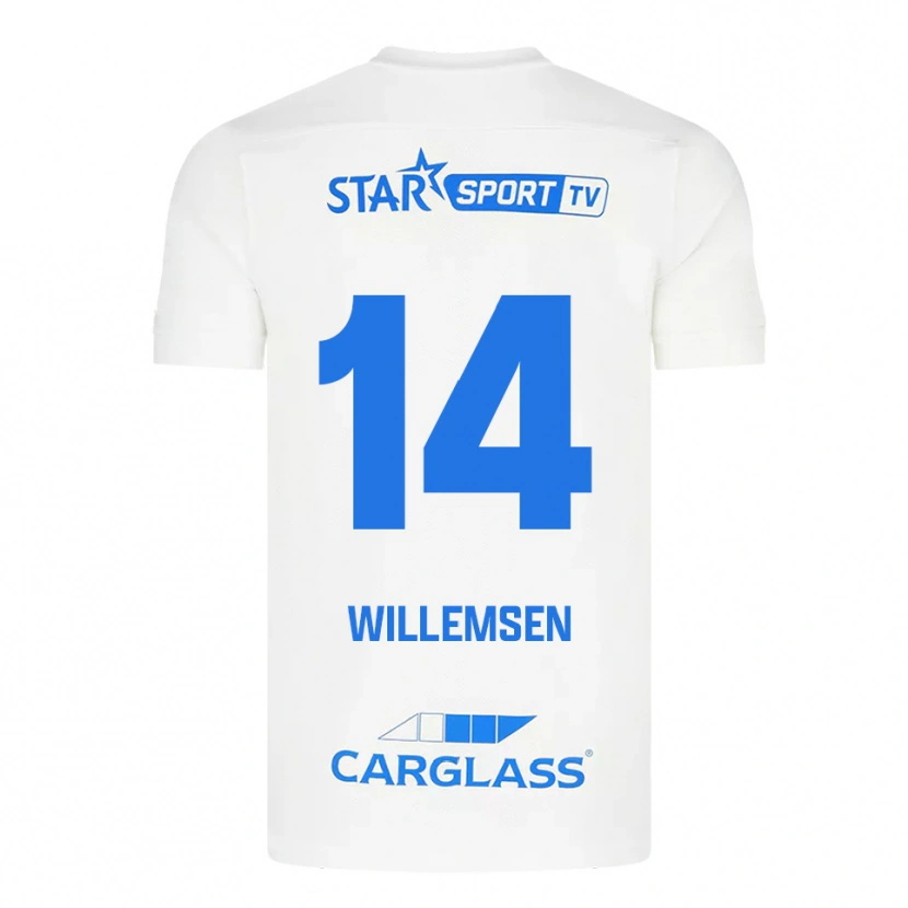 Danxen Pánské Wout Willemsen #14 Bílá Modrá Daleko Hráčské Dresy 2025/26 Dres