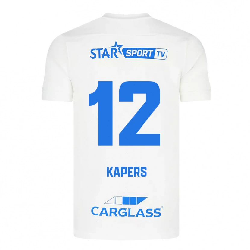 Danxen Pánské Wout Kapers #12 Bílá Modrá Daleko Hráčské Dresy 2025/26 Dres
