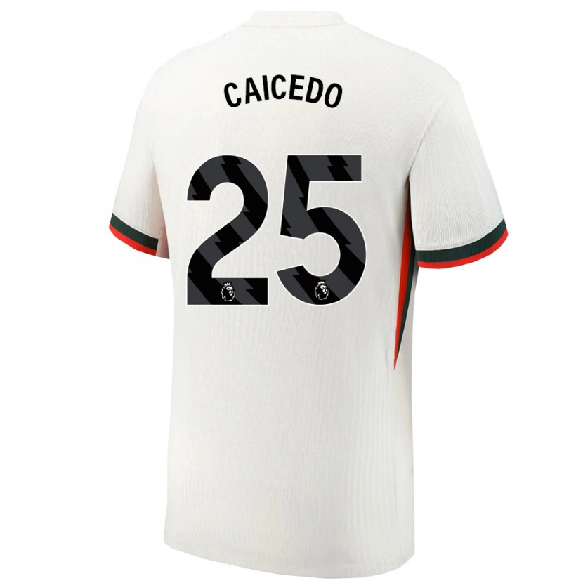 Danxen Pánské Moisés Caicedo #25 Bílá Zelená Daleko Hráčské Dresy 2025/26 Dres
